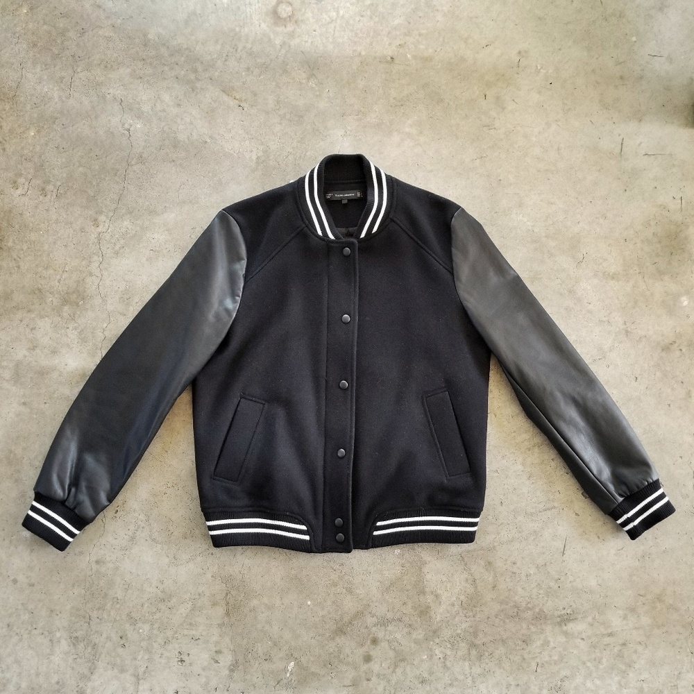 TRF FAUX LEATHER BOMBER